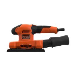 Black&Decker BEW220 Lijadora Orbital 150W 14000 RPM con Abrazadera para Lija y Adaptador de Aspiración de Polvo