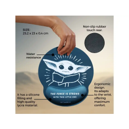 Wondee Alfombrilla Ratón Gel Ergonómica Mandalorian Grogu Star Wars Antideslizante Cómoda Lavable 250x20x230 mm