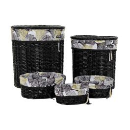 Cesta Ropa Basicos DKD Home Decor Negro Multicolor 37 x 56 x 51 cm Set de 5