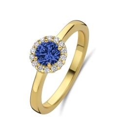 Anillo Mujer New Bling 9NB-1540-50 Dorado Azul 10 Anillo Mujer New Bling 9NB-1540-50 Dorado Azul 10