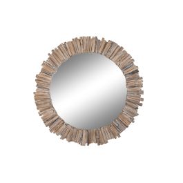 DKD Home Decor Espejo Alpino Rustico Blanco 4 x 128 x 128 cm