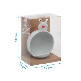 KioKids Cuenco de Silicona Caracol Gris con Ventosa, Apto Microondas y Lavavajillas, +6 meses, 9x17 cm