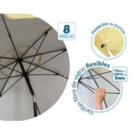Atosa Sombrilla de Playa Reclinable de Aluminio con UPF 50+, Amarillo, 200 cm