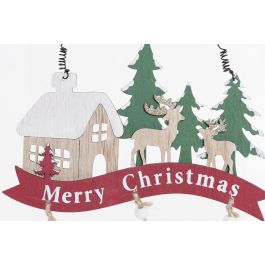 DKD Home Decor Decoración Colgante Navidad Tradicional de Madera Surtido Rojo Verde Blanco 2x35x20 cm (12 Unidades)