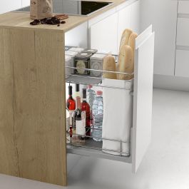 Menage Confort Sp16-19 Botellero Panero Classic M400 Cromo Guía Oculta Extracción Parcial 25 kg para Cocina