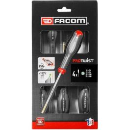 Facom Juego de 4 Destornilladores Protwist Resistorx / ATXR TT10x75, TT15x75, TT20x100, TT25x100 para Automoción y Electrodomésticos