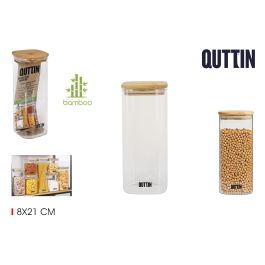 Quttin Tarro de Boro Cuadrado Bambú 8x21 cm 1000 ml (12 Unidades)
