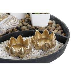 DKD Home Decor Figura Oriental Resina Dorado Negro Jardín Zen 2 Unidades 26 x 18 x 26 cm