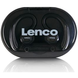 Lenco EPB-460BK Auriculares Bluetooth TWS Deportivos con Micrófono IPX5 Negro - 60h autonomía