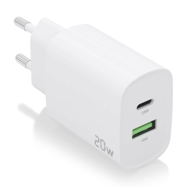 AISENS - CARGADOR 20W, 1xUSB-C PD3.0, 1xUSB-A QC3.0, BLANCO Precio: 4.88999962. SKU: B1H93PMFKH