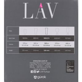Set de 6 vasos para cerveza 380 cc marca Lav (4 Cajas) Set de 6 vasos para cerveza 380 cc marca Lav (4 Cajas)