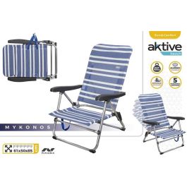 Silla playa aluminio plegable mykonos 5 posiciones 61x50x85 cm con asa. Silla playa aluminio plegable mykonos 5 posiciones 61x50x85 cm con asa.