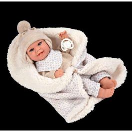 Muñecas Arias Muñeca Elegance 35 cm Babyto Beige con Manta (Muñeco de Peso) Español