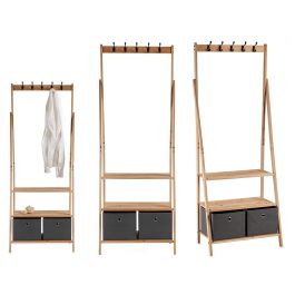 Perchero 2 Cajones Alto Gris Kipit 40.5x175x67 cm, Madera y Tela (3 Unidades) Precio: 177.99000054. SKU: S3609753