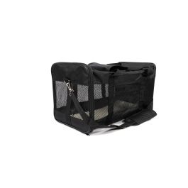 Gloria Bolso de Transporte Plegable para Perro Gato con Paneles Transpirables 52x30x30 cm Negro Poliéster hasta 6kg