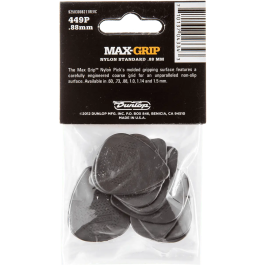 Dunlop Max-Grip Nylon Std Púa de Guitarra Estándar 0,88Mm - Pack 12 Unidades
