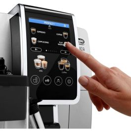 DeLonghi ECAM 380.85.SB Cafetera superautomática Dinamica con molinillo y espumador de leche, Negro/Plata