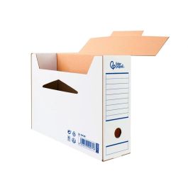 Caja Archivo Definitivo Automatica Liderpapel Din A4 Carton Reciclado 325 gr-M2 Lomo 100 mm Blanco 360x100x255 mm