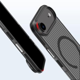 4smarts 541640 Funda Design Case Aero para iPhone 17 Air, Resistente a golpes, Negro/Transparente, Compatible MagSafe