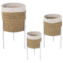 Set de Maceteros Alexandra House Living Metal Mimbre Con soporte (3 Piezas) Precio: 128.49999987. SKU: B12RHDAA8W