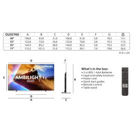Philips 55OLED760/12 TV 55" 4K OLED 120 Hz Ambilight Smart TV