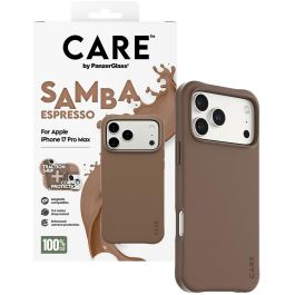PanzerGlass CARE Funda Fashionable MagSafe para iPhone 17 Pro Max Espresso - Resistente a golpes, 100% material reciclado