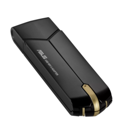 ASUS USB-AX56 Adaptador WiFi 6 1775 Mbit/s, Doble Banda, WPA3, Compatible con Windows/Linux, Negro/Oro