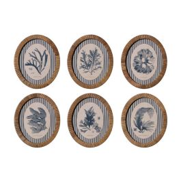 DKD Home Decor Cuadro Mediterraneo Azul Blanco Cristal Ratan 24 x 30 x 1.5 cm (6 Unidades) Precio: 89.69000007. SKU: B15NH2JSLP