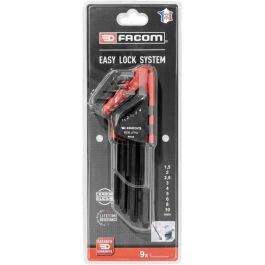 FACOM Set de 9 Llaves Macho Largas, Medidas 1.5-2-2.5-3-4-5-6-8-10 mm, con Soporte de Almacenamiento FACOM Set de 9 Llaves Macho Largas, Medidas 1.5-2-2.5-3-4-5-6-8-10 mm, con Soporte de Almacenamiento