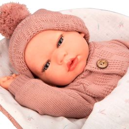 Muñecas Arias Muñeca Reborn Elba Rosa con Saco de Dormir 40 cm para Niñas +3 Años