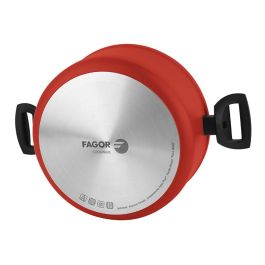 Fagor Olla Roja Ø20x10cm Aluminio Forjado Antiadherente con Tapa Vidrio Termoresistente
