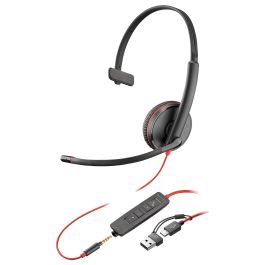 Poly 8X227A6 Auricular monoaural Blackwire 3215 con Micrófono, USB-C/Jack 3.5mm, Negro Precio: 53.58999976. SKU: B19Q233CZ2