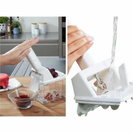 Leifheit 37300 Deshuesador de Ciruelas Automático, Fácil y Rápido, Hasta 15 kg, Blanco