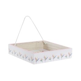 DKD Home Decor Servilletero Tropical Multicolor de MDF y Metal Colección Tropic Garden, 18x18x4 cm (4 Unidades)