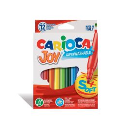 Carioca Rotulador Joy Caja de 12 Unidades Colores Surtidos Punta Fina Lavable Sin Gluten