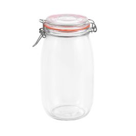 Tarro Hermético de Vidrio con Cierre Clip 1500 ml - La Mediterranea (12 Unidades) Tarro Hermético de Vidrio con Cierre Clip 1500 ml - La Mediterranea (12 Unidades)