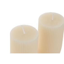 DKD Home Decor Vela Decorativa Scandi Crema, Cera 405 gr, 26h Duración, 5x11x12 cm (Pack 12 Unidades)