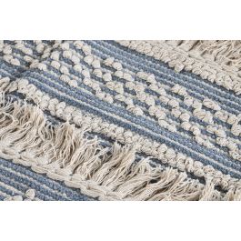 DKD Home Decor Alfombra Boho Azul Blanco 160 x 2 x 230 cm Algodon