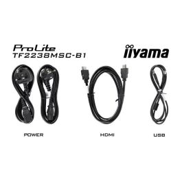 Iiyama Monitor Táctil 22" Full HD IPS TF2238MSC-B1, 1920x1080, HDMI, DP, USB, VESA 100x100, Negro