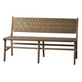 DKD Home Decor Banco Beige Natural Piel Teca 140x59x89 cm Precio: 324.49999978. SKU: B1DVMXPYHV