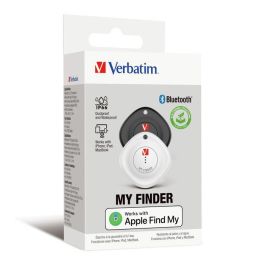 Verbatim MYF-02 My Finder Localizador Rastreador Bluetooth compatible con Apple Find My App para iPhone, iPad y Mac, Pack 2 Negro/Blanco
