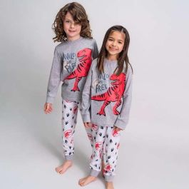 Cerdá Pijama largo single jersey Jurassic Park, gris, talla 6 años
