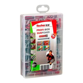 Fischer Maletín Tacos Duopower y Tornillos Avellanados Pozi Cincados: 80 Tacos Ø6/8mm, 80 Tornillos. Nylon, 160 Uds. Materiales Macizos/Placas