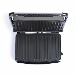 Livoo DOC232G Parrilla compacta 23x15cm, antiadherente, placas ranuradas, bisagra ajustable, indicador luminoso, almacenamiento vertical