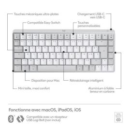 Logitech - teclado inalámbrico para Mac - MX MECHANICAL MINI - GRIS PALA Logitech - teclado inalámbrico para Mac - MX MECHANICAL MINI - GRIS PALA