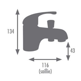 Edouard Rousseau ROU3047404062354 Mezclador de ducha de baño negro de un orificio FIRA