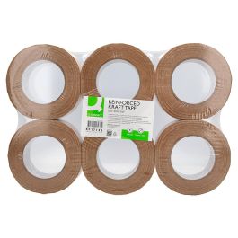 Cinta Adhesiva Q-Connect Kraft Reforzado 50 Mt X 50 mm Para Embalaje 6 unidades