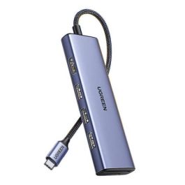 Ugreen CM511 20956A Hub USB-C 6 en 1 Plata - HDMI 4K, 3x USB 3.0, Lector SD/TF - Datos 5Gb/s