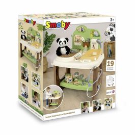 Smoby SMO3032163404064 Centro Veterinario Zoológico con 1 Peluche Panda y Múltiples Accesorios para Juego de Rol Interactivo