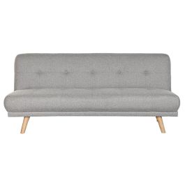 DKD Home Decor Sofá Cama Scandi de Poliéster y Rubberwood Gris 80 x 76 x 172 cm